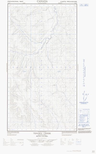 Tenaka Creek Topographic Paper Map 094J03E at 1:50,000 scale