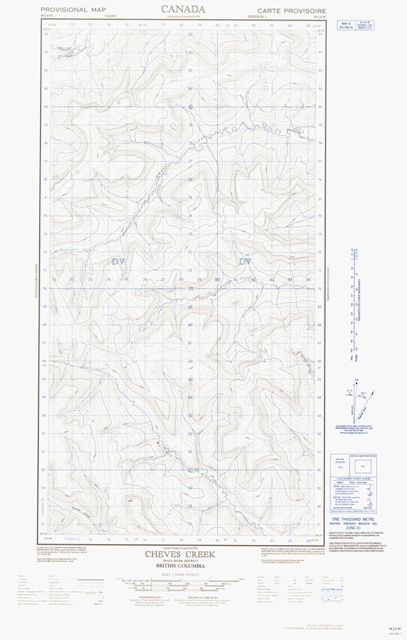 Cheves Creek Topographic Paper Map 094J06W at 1:50,000 scale