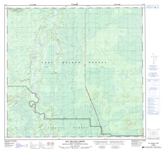 Big Beaver Creek Topographic Paper Map 094J07 at 1:50,000 scale