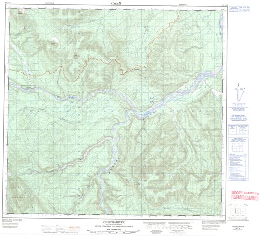 Chischa River Topographic Paper Map 094J12 at 1:50,000 scale