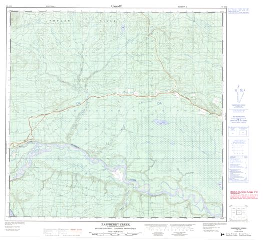 Rasberry Creek Topographic Paper Map 094J14 at 1:50,000 scale