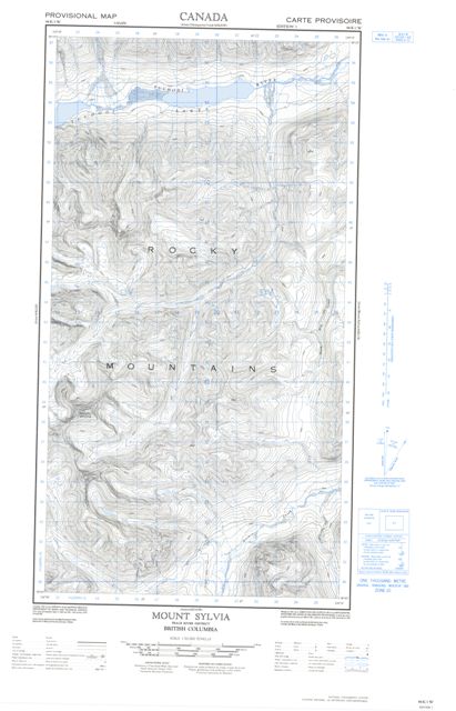 Mount Sylvia Topographic Paper Map 094K01W at 1:50,000 scale