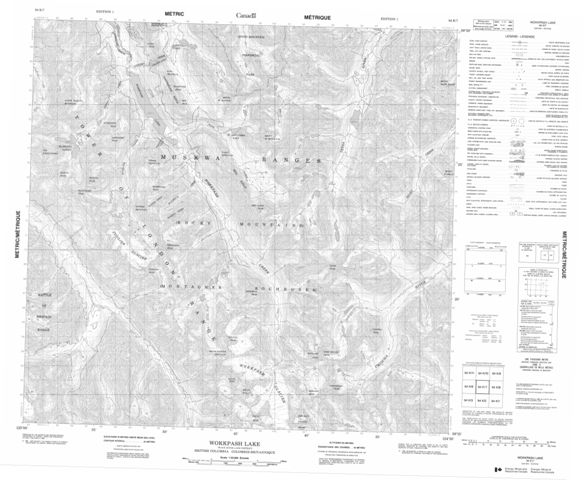 Wokkpash Lake Topographic Paper Map 094K07 at 1:50,000 scale