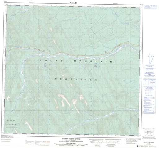North Tetsa River Topographic Paper Map 094K09 at 1:50,000 scale
