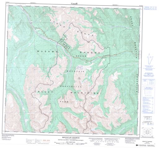 Mount St George Topographic Paper Map 094K10 at 1:50,000 scale
