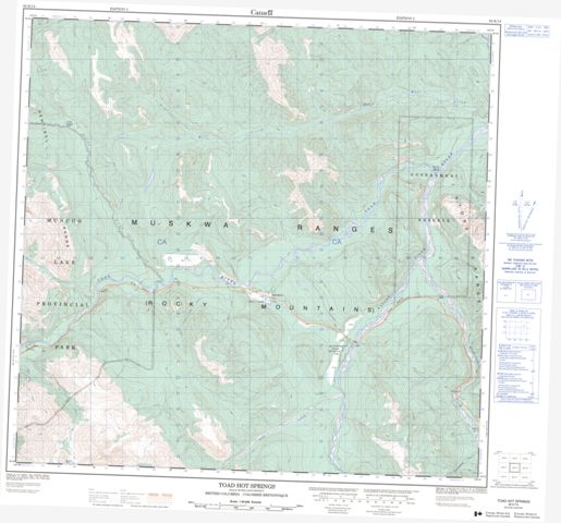 Toad Hot Springs Topographic Paper Map 094K14 at 1:50,000 scale