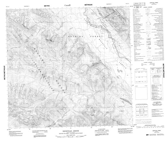 Denetiah Creek Topographic Paper Map 094L11 at 1:50,000 scale