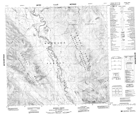 Moodie Creek Topographic Paper Map 094L14 at 1:50,000 scale