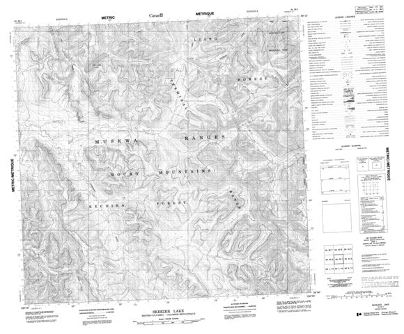 Skeezer Lake Topographic Paper Map 094M01 at 1:50,000 scale