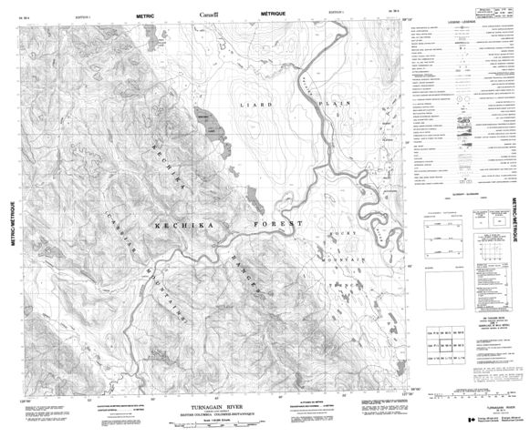 Turnagain River Topographic Paper Map 094M04 at 1:50,000 scale