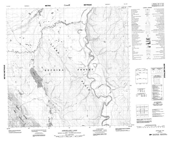 Aeroplane Lake Topographic Paper Map 094M05 at 1:50,000 scale
