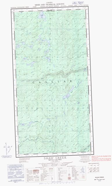 Shaw Creek Topographic Paper Map 094M15E at 1:50,000 scale