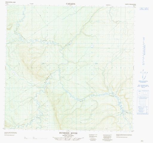 Dunedin River Topographic Paper Map 094N01 at 1:50,000 scale