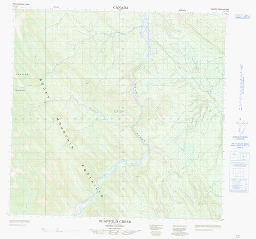 Scaffold Creek Topographic Paper Map 094N02 at 1:50,000 scale