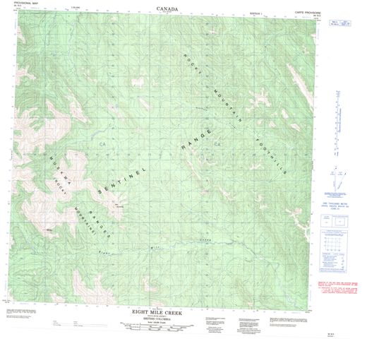 Eight Mile Creek Topographic Paper Map 094N03 at 1:50,000 scale