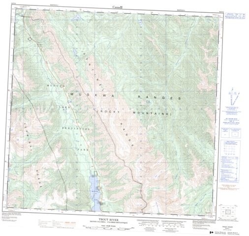 Trout River Topographic Paper Map 094N04 at 1:50,000 scale