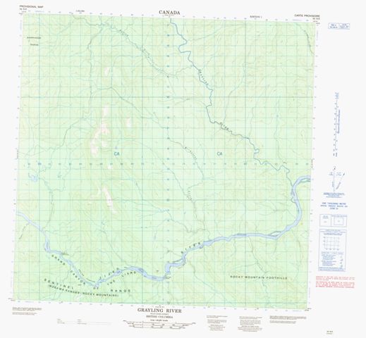 Grayling River Topographic Paper Map 094N06 at 1:50,000 scale