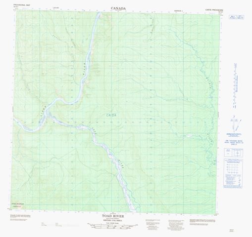 Toad River Topographic Paper Map 094N07 at 1:50,000 scale