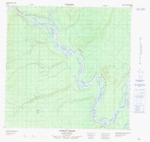 Catkin Creek Topographic Paper Map 094N09 at 1:50,000 scale