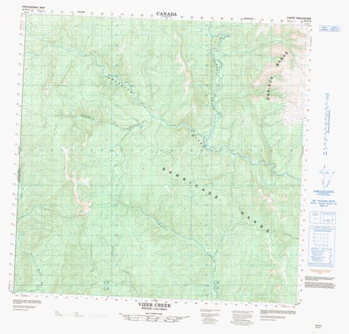Vizer Creek Topographic Paper Map 094N12 at 1:50,000 scale