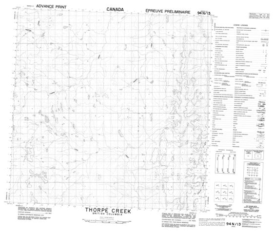 Thorpe Creek Topographic Paper Map 094N13 at 1:50,000 scale
