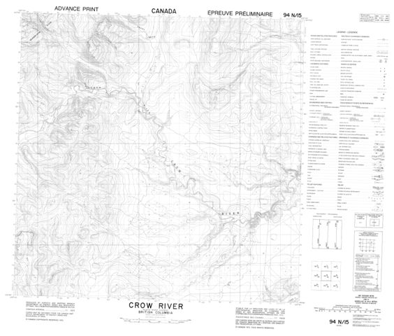 Crow River Topographic Paper Map 094N15 at 1:50,000 scale