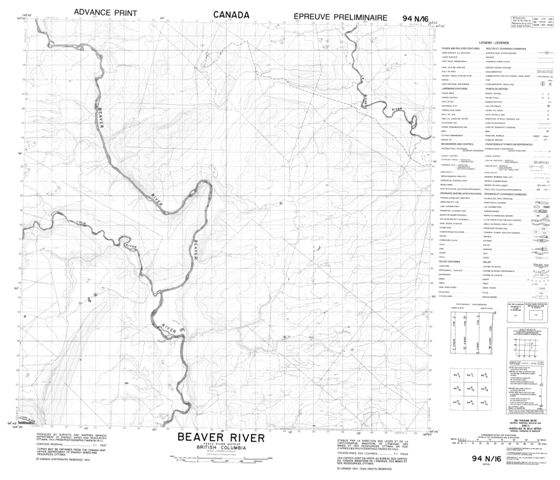 Beaver River Topographic Paper Map 094N16 at 1:50,000 scale