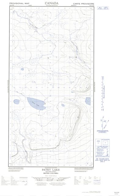 Patry Lake Topographic Paper Map 094O06W at 1:50,000 scale
