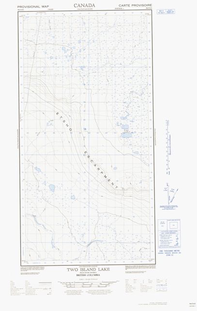 Two Island Lake Topographic Paper Map 094O08E at 1:50,000 scale