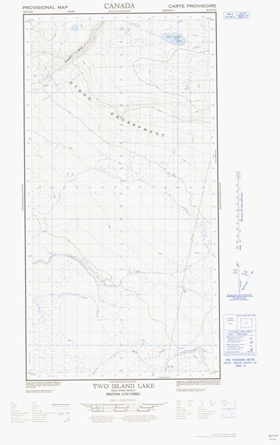 Two Island Lake Topographic Paper Map 094O08W at 1:50,000 scale
