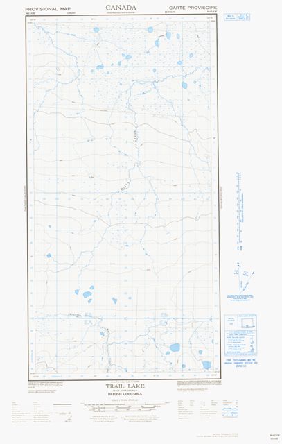 Trail Lake Topographic Paper Map 094O09W at 1:50,000 scale