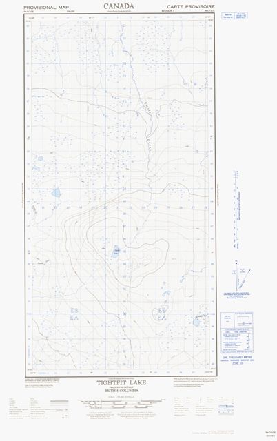 Tightfit Lake Topographic Paper Map 094O10E at 1:50,000 scale