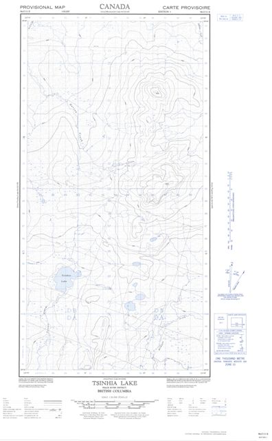 Tsinhia Lake Topographic Paper Map 094O11E at 1:50,000 scale