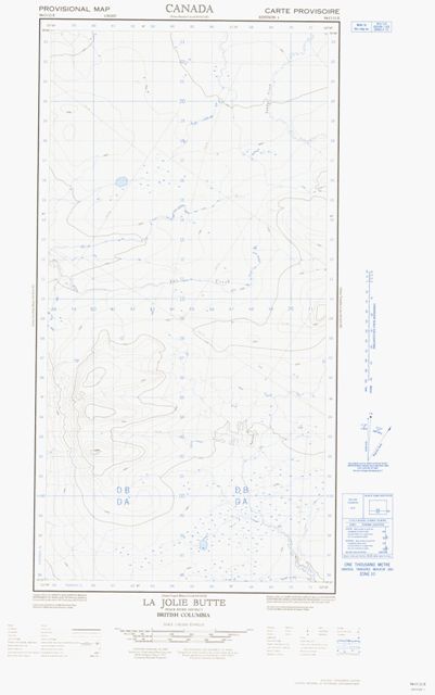 La Jolie Butte Topographic Paper Map 094O12E at 1:50,000 scale