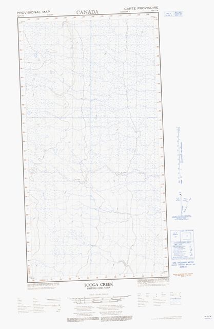 Tooga Creek Topographic Paper Map 094P01W at 1:50,000 scale