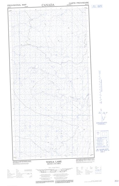 Tooga Lake Topographic Paper Map 094P02E at 1:50,000 scale