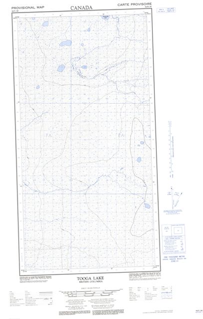 Tooga Lake Topographic Paper Map 094P02W at 1:50,000 scale
