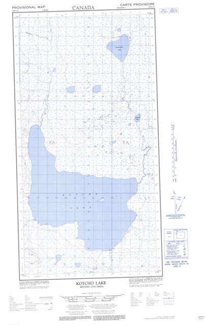 Kotcho Lake Topographic Paper Map 094P03E at 1:50,000 scale