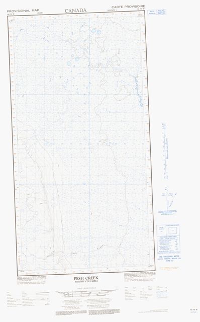Pesh Creek Topographic Paper Map 094P08W at 1:50,000 scale
