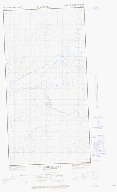 Thinahtea Lake Topographic Paper Map 094P09W at 1:50,000 scale