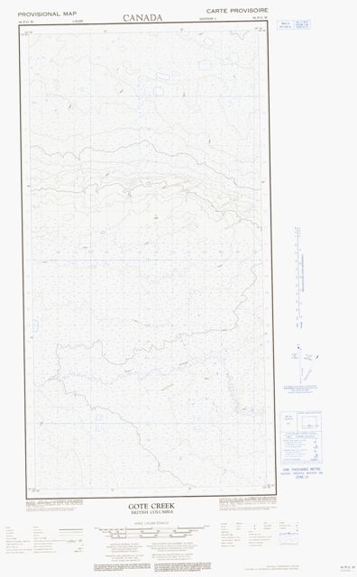 Gote Creek Topographic Paper Map 094P12W at 1:50,000 scale