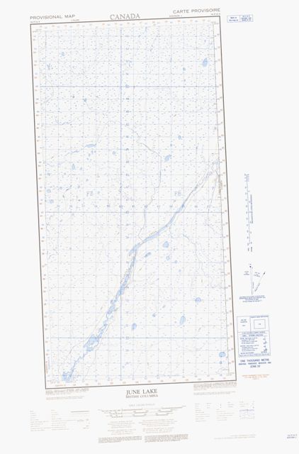 June Lake Topographic Paper Map 094P16E at 1:50,000 scale