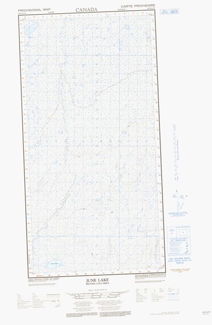 June Lake Topographic Paper Map 094P16W at 1:50,000 scale