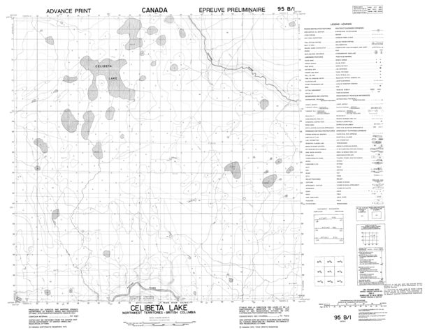 Celibeta Lake Topographic Paper Map 095B01 at 1:50,000 scale