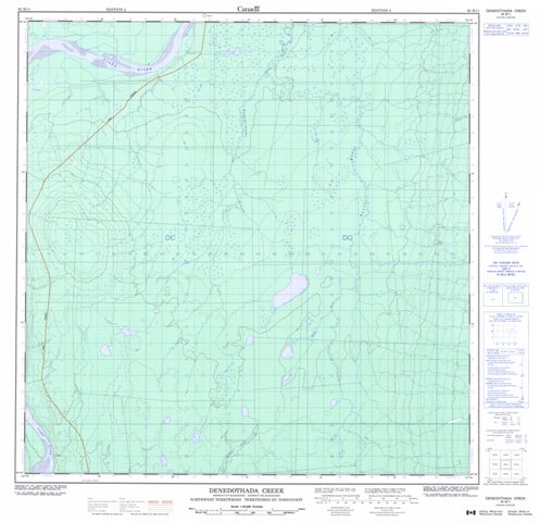 Denedothada Creek Topographic Paper Map 095B11 at 1:50,000 scale
