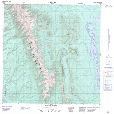 Mount Flett Topographic Paper Map 095B12 at 1:50,000 scale
