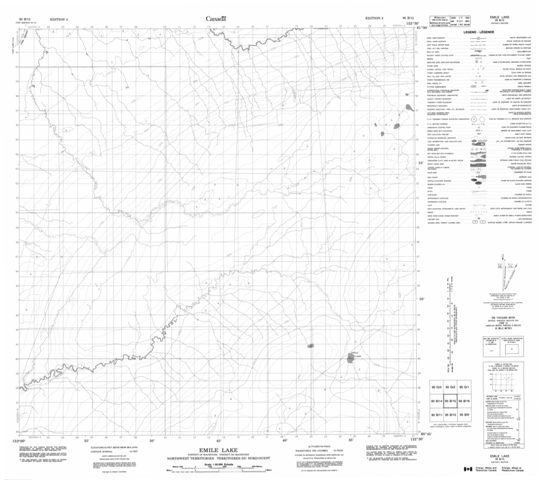 Emile Lake Topographic Paper Map 095B15 at 1:50,000 scale