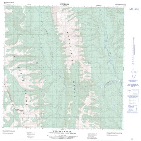 Chinkeh Creek Topographic Paper Map 095C09 at 1:50,000 scale