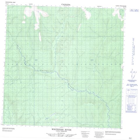 Whitefish River Topographic Paper Map 095C11 at 1:50,000 scale