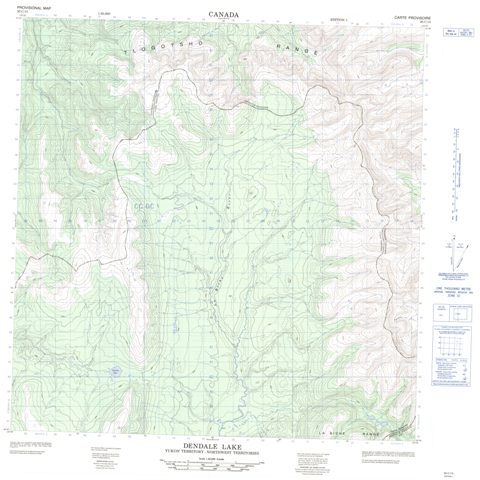 Dendale Lake Topographic Paper Map 095C15 at 1:50,000 scale